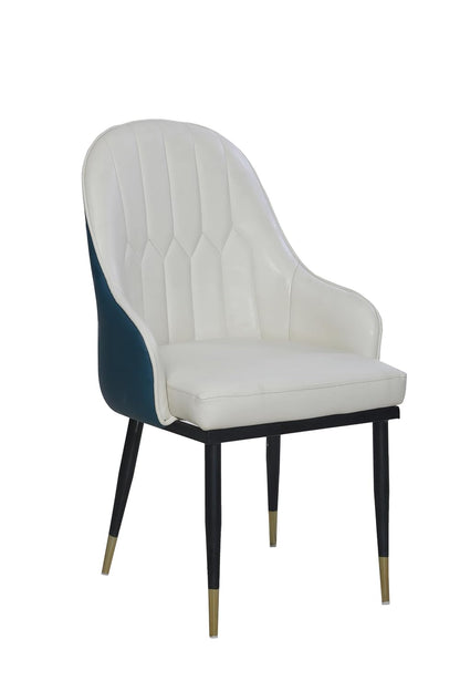 Curious Lifestyele Modern PU Leather Dining Chair with Armrest & Metal Legs