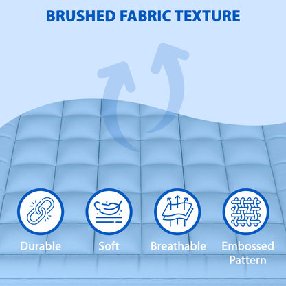 Super Soft 600 GSM Microfiber Mattress Topper | Quilted Mattress Padding by Curious Lifestyle