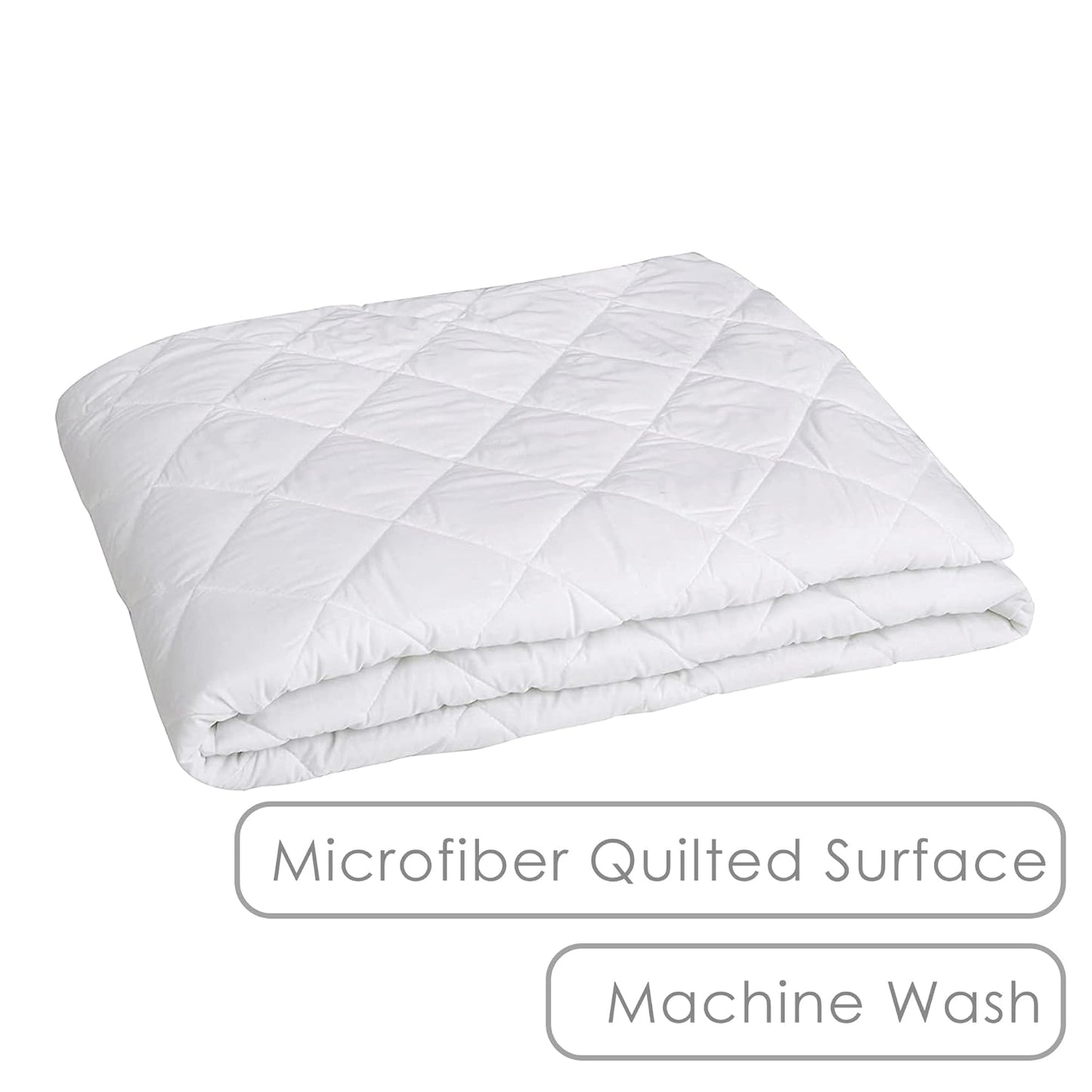 Waterproof Cotton Mattress Protector Queen Size | Soft & Washable Bed Cover by Curious Lifestyle