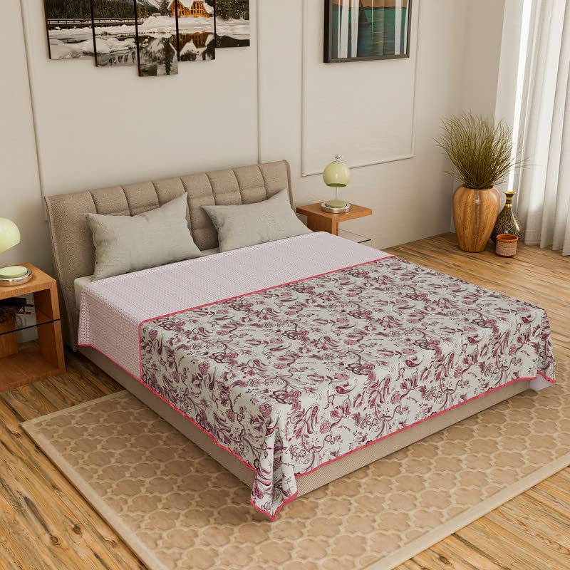 Cotton Soft Hand Block Printed Reversible Dohar AC Blanket Double Bed King Size (Size-84*90/C5)