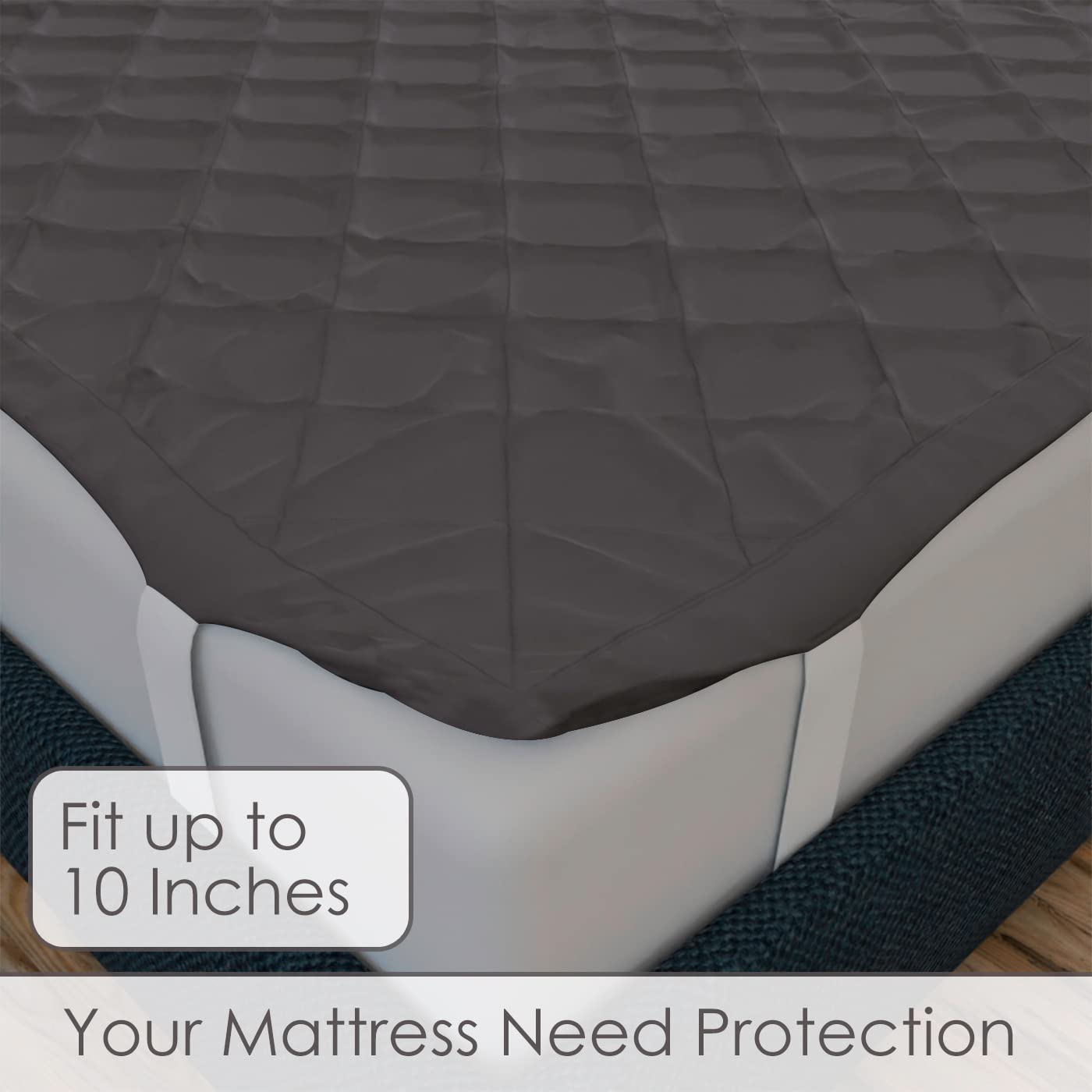 Waterproof Cotton Mattress Protector Queen Size | Soft & Washable Bed Cover by Curious Lifestyle