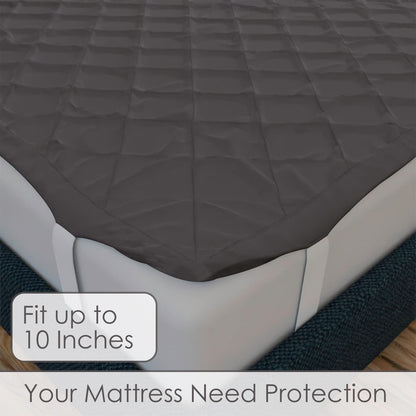 Waterproof Cotton Mattress Protector Queen Size | Soft & Washable Bed Cover by Curious Lifestyle