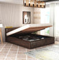 Curious Lifestyle Sheesham Wood Diamond Queen Size Bed with Box Storage and Headboard for Bedroom Living Room Home Wooden Double Bed Cot Palang Furniture (Walnut Finish)