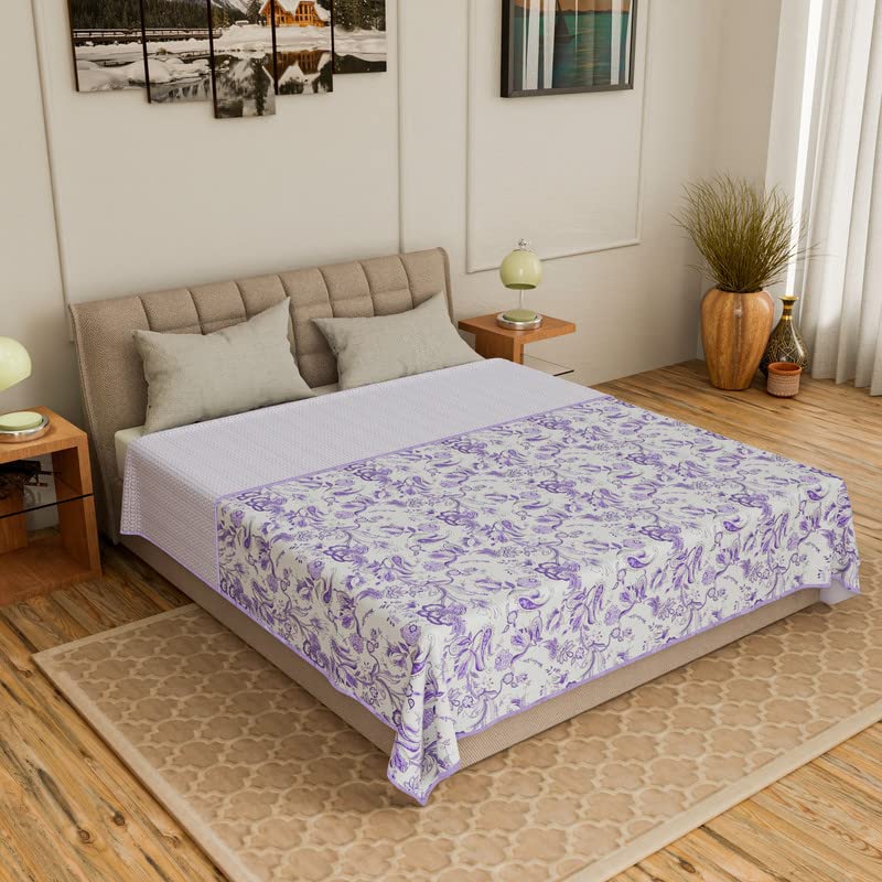 Cotton Soft Hand Block Printed Reversible Dohar AC Blanket Double Bed King Size (Size-84*90/C5)
