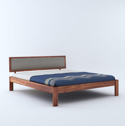 Curious Lifestyle Solid Sheesham Wood King Size Bed Without Storage for Bedroom Living Room Home Wooden Cot Double Bed Palang with Cushion Headboard Furniture (Honey Finish)