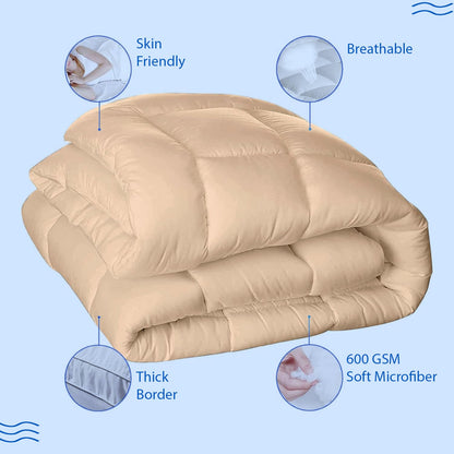 Super Soft 600 GSM Microfiber Mattress Topper | Quilted Mattress Padding by Curious Lifestyle