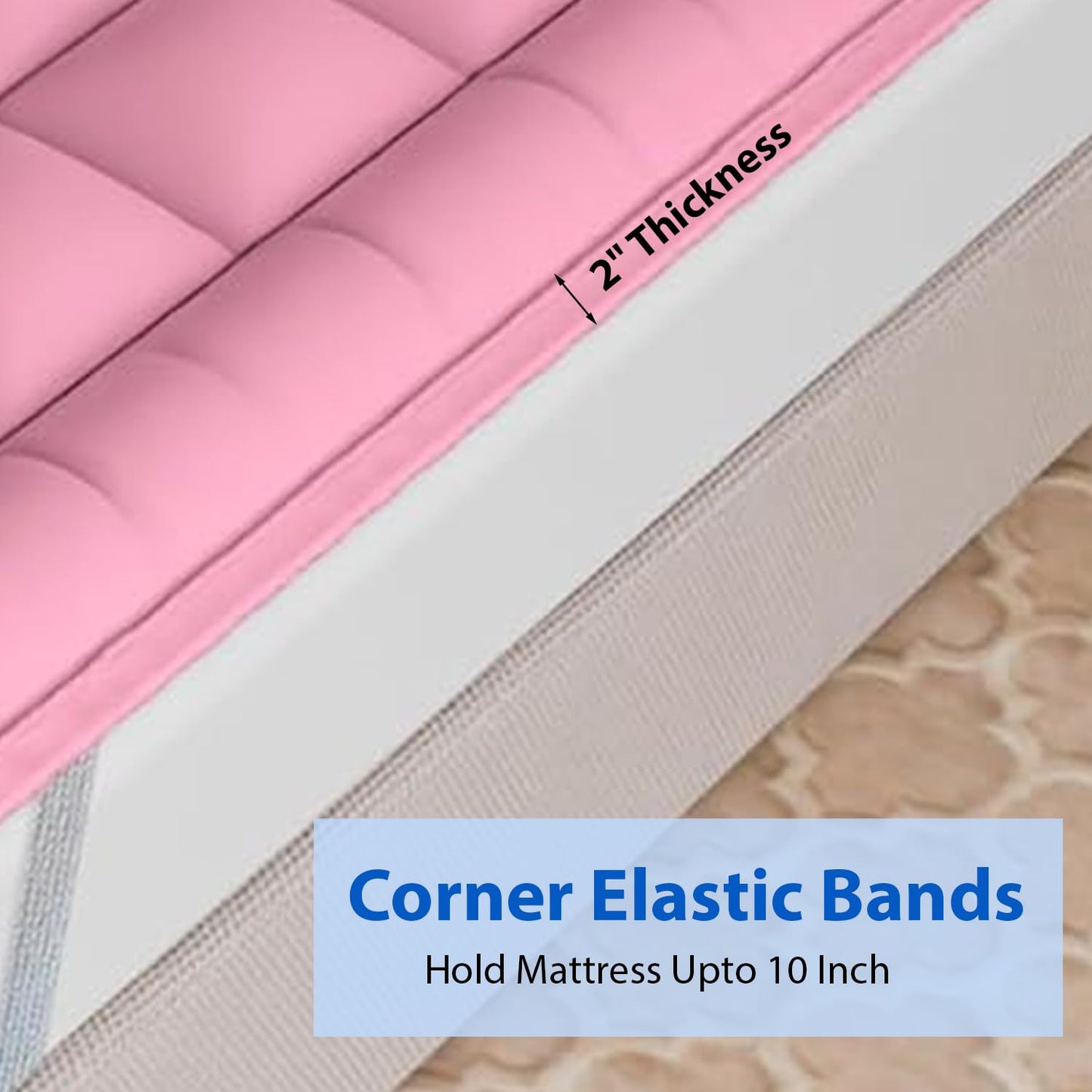 Super Soft 600 GSM Microfiber Mattress Topper | Quilted Mattress Padding by Curious Lifestyle
