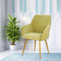 Curious Lifestyle Velvet Cafe Chair | Dining Chair for Cafe & Restaurant Chair | Upholstered Accent Chair with Arm Rest for Living Room/Dinning Room | Velvet Chair with Metal Leg (Peach, 19x24x39 in)