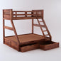 Curious Lifestyle Solid Sheesham Wood Bunk Bed With Trundle Wooden Bunk Bed With Ladder For Bedroom Living Room Home (Walnut Finish, 1.68 M, 2.08 M, 0.99 M)