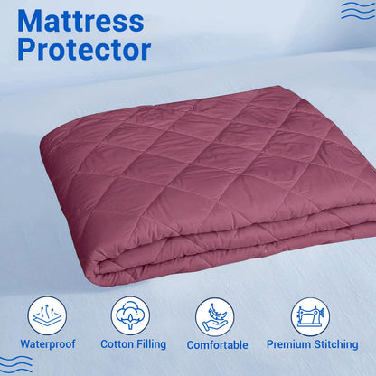 Waterproof Cotton Mattress Protector Queen Size | Soft & Washable Bed Cover by Curious Lifestyle