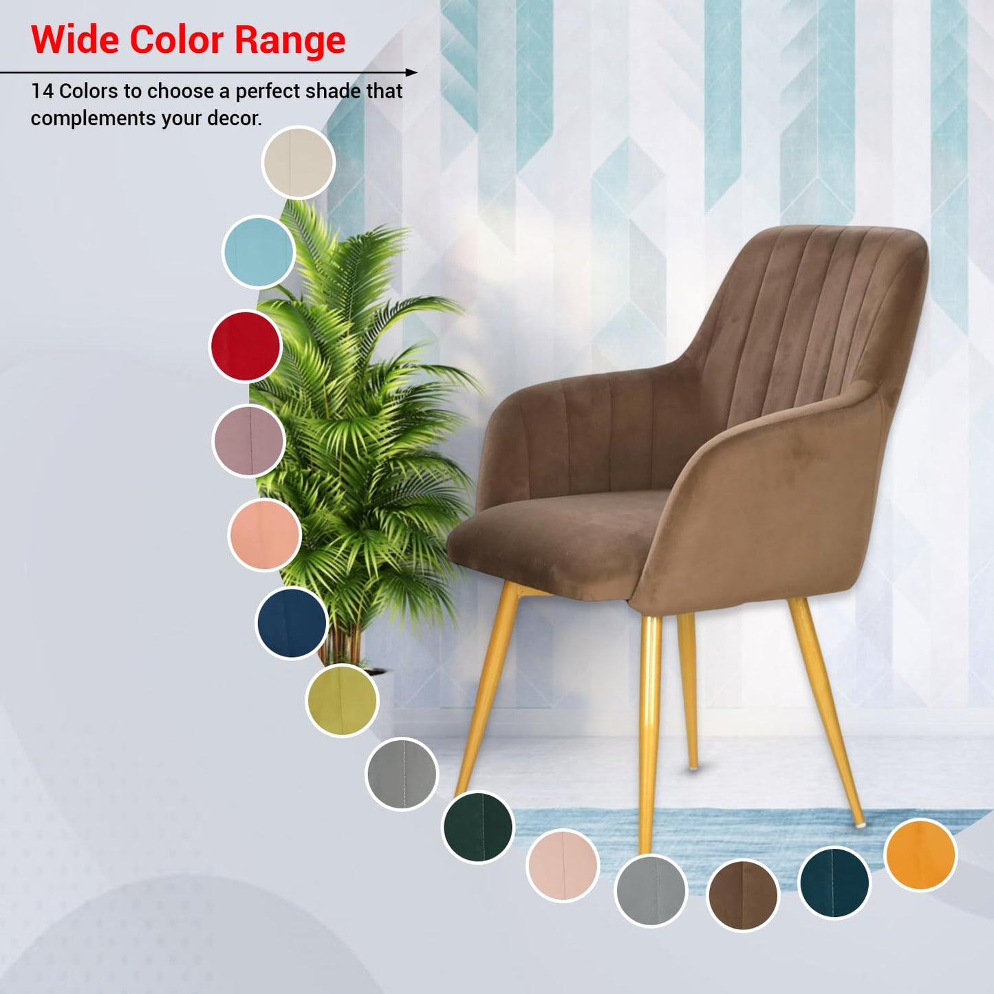 Velvet Cafe & Dining Chair with Armrest by Curious Lifestyle