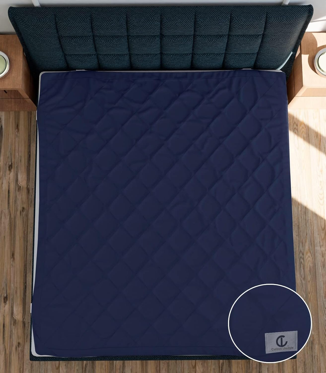 Waterproof Cotton Mattress Protector Queen Size | Soft & Washable Bed Cover by Curious Lifestyle