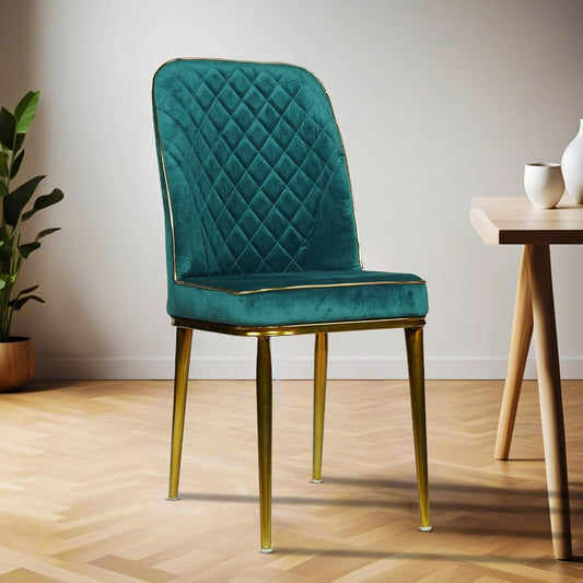 MRC EXECUTIVE CHAIRS ALWAYS INSPIRING MORE Dining Chair,Accent Chair for Living Room Bedroom Restuaran,Velvet Fabric & Cushion Seat with Metal Legs (Dining Chair Green & Gold)