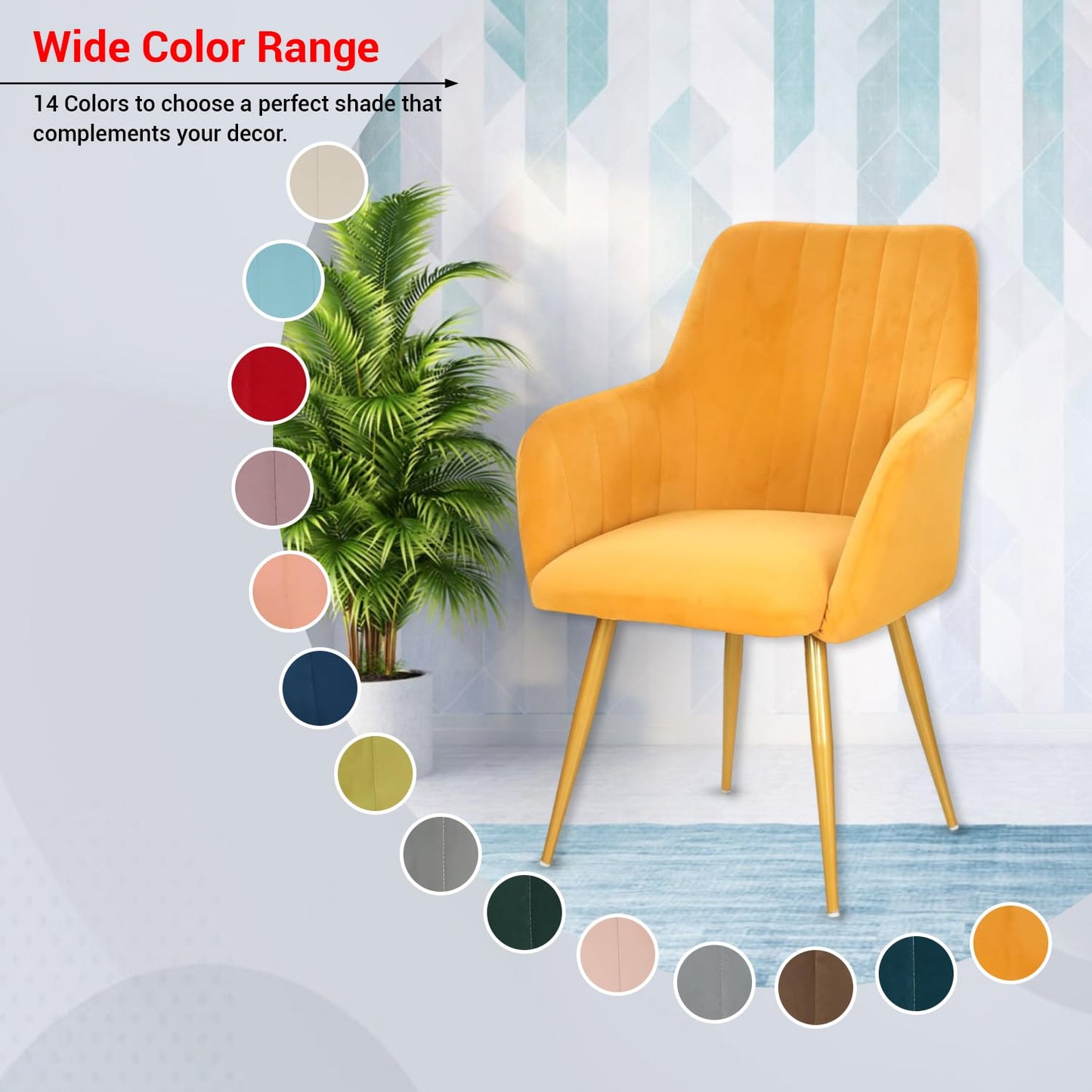 Velvet Cafe & Dining Chair with Armrest by Curious Lifestyle