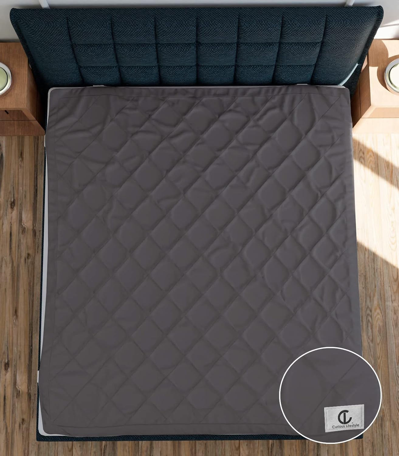 Waterproof Cotton Mattress Protector Queen Size | Soft & Washable Bed Cover by Curious Lifestyle