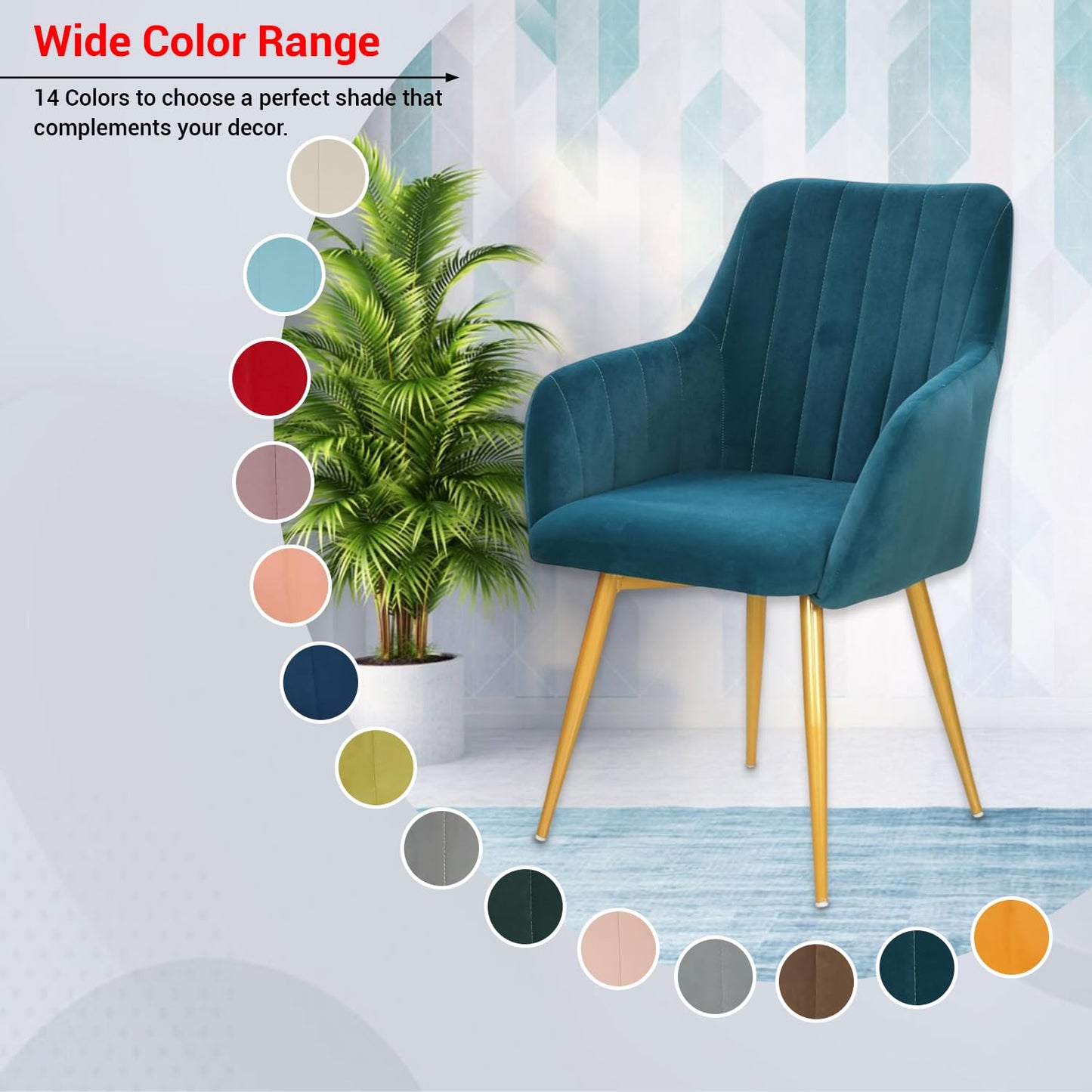 Velvet Cafe & Dining Chair with Armrest by Curious Lifestyle