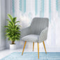 Curious Lifestyle Velvet Cafe Chair | Dining Chair for Cafe & Restaurant Chair | Upholstered Accent Chair with Arm Rest for Living Room/Dinning Room | Velvet Chair with Metal Leg (Peach, 19x24x39 in)
