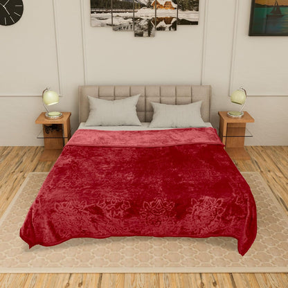 Double Bed Mink Blanket 400 TC | Super Soft Heavy Warm Blanket (Blue)