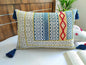 Pure Cotton Rectangular Shape Handblock 12 inch x 20 inch Boho Shaggy Pillow