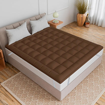 Super Soft 600 GSM Microfiber Mattress Topper | Quilted Mattress Padding by Curious Lifestyle