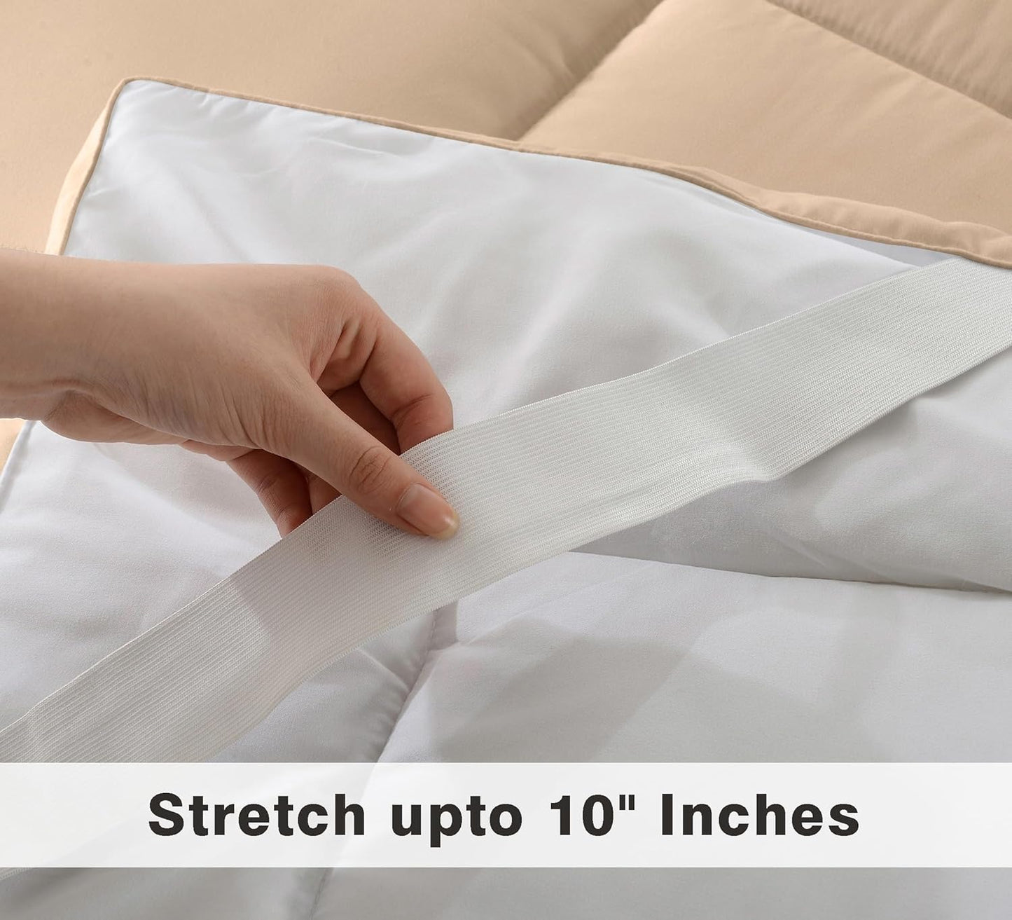 Super Soft 600 GSM Microfiber Mattress Topper | Quilted Mattress Padding by Curious Lifestyle