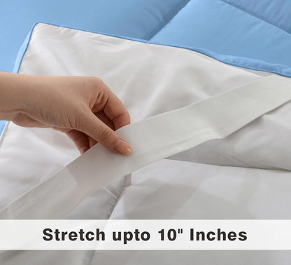 Super Soft 600 GSM Microfiber Mattress Topper | Quilted Mattress Padding by Curious Lifestyle