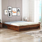 Curious Lifestyle Solid Sheesham Wood Low Height Platform Queen Size Bed with Storage for Bedroom Wooden Double Bed (Walnut Finish)