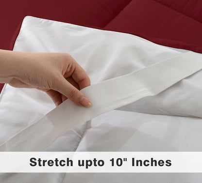 Super Soft 600 GSM Microfiber Mattress Topper | Quilted Mattress Padding by Curious Lifestyle