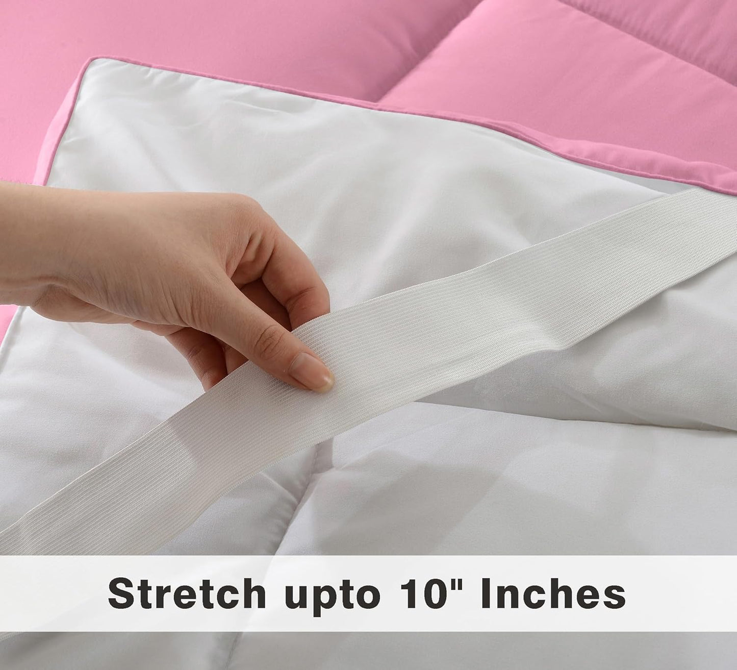 Super Soft 600 GSM Microfiber Mattress Topper | Quilted Mattress Padding by Curious Lifestyle