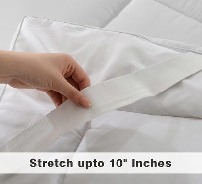 Super Soft 600 GSM Microfiber Mattress Topper | Quilted Mattress Padding by Curious Lifestyle
