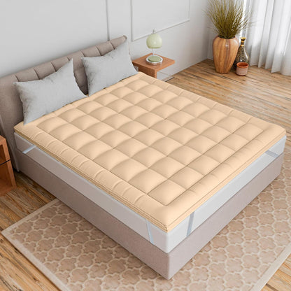 Super Soft 600 GSM Microfiber Mattress Topper | Quilted Mattress Padding by Curious Lifestyle