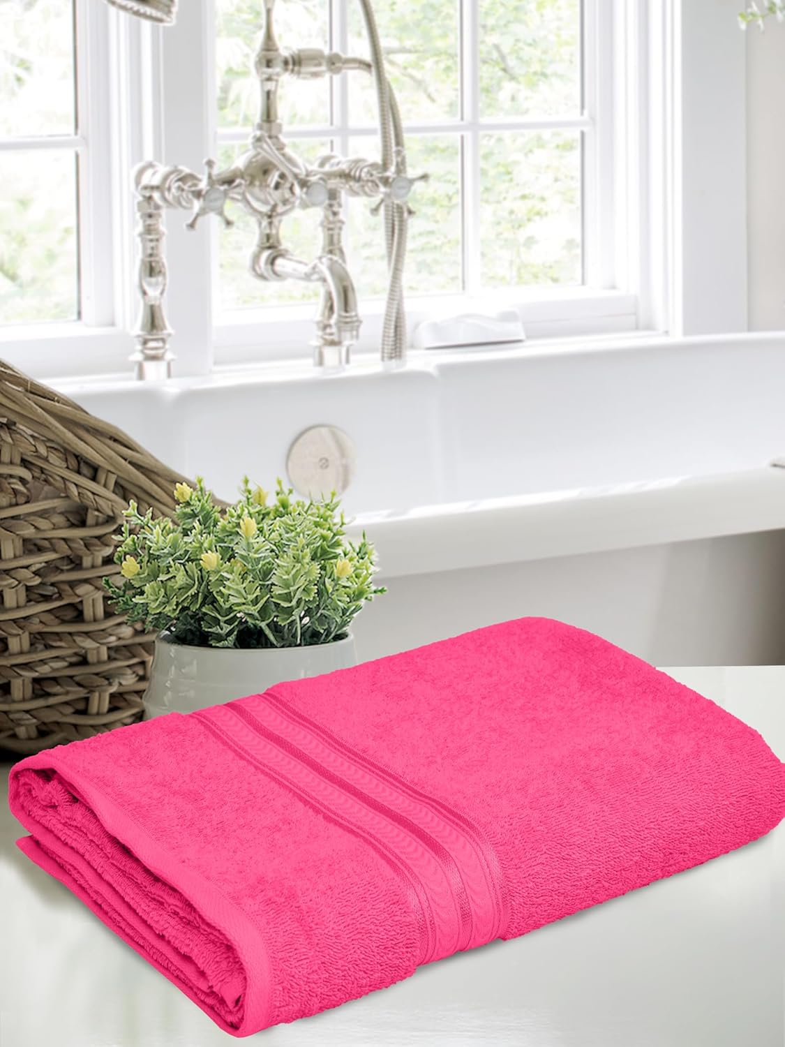 100% Cotton 600 GSM Bath Towels | Extra Soft & Absorbent Large Size Towels for Bathing (140 CM X 70 CM Pack of 1) Blue
