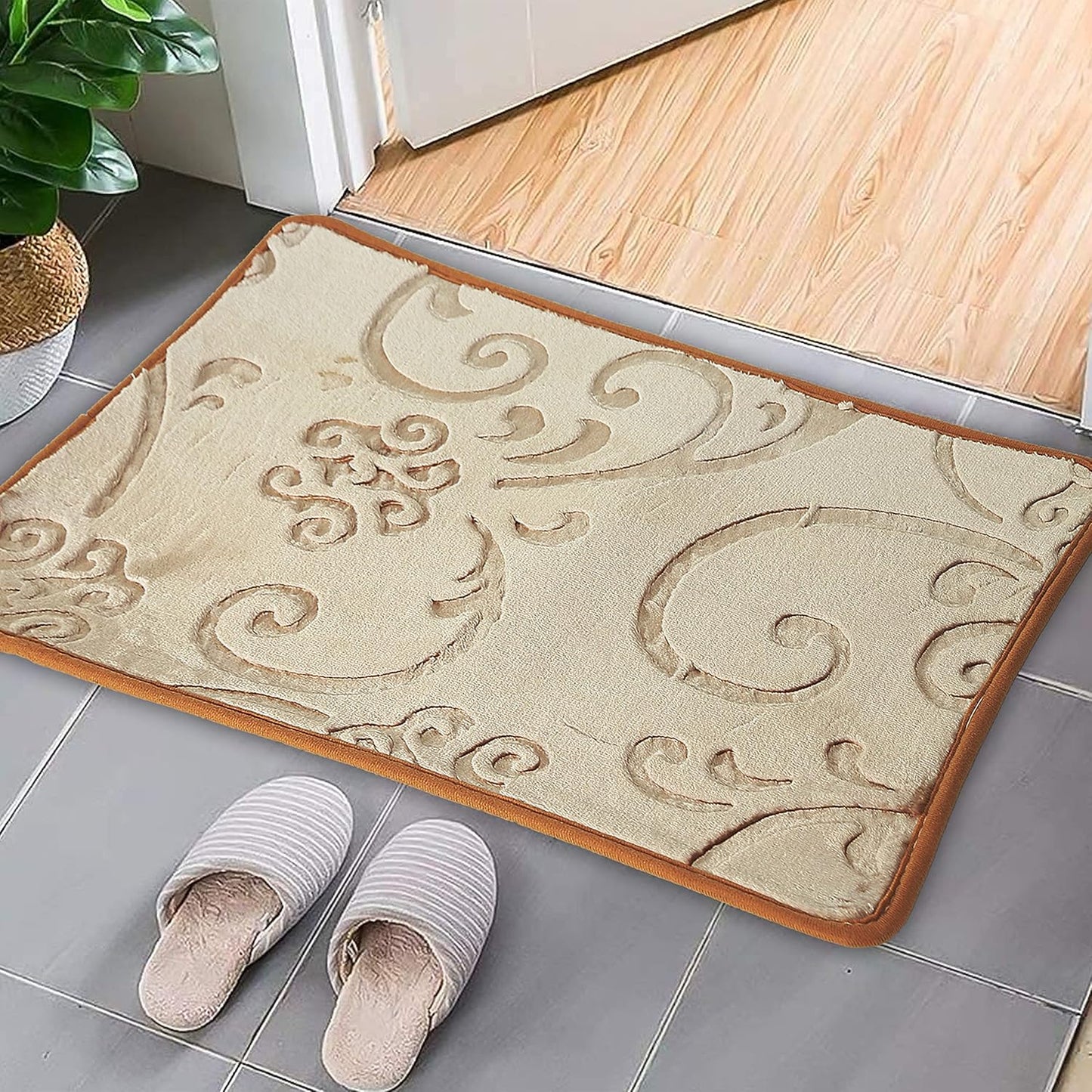 Soft Anti Skid Solid Water Absorbent Washable Bathroom Rugs/Doormat