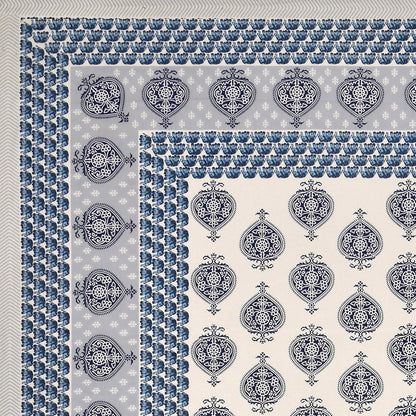 Curious Lifestyle 100% Cotton Printed Bedsheet for King Size Bed with 2 Pillow Covers – 144 TC