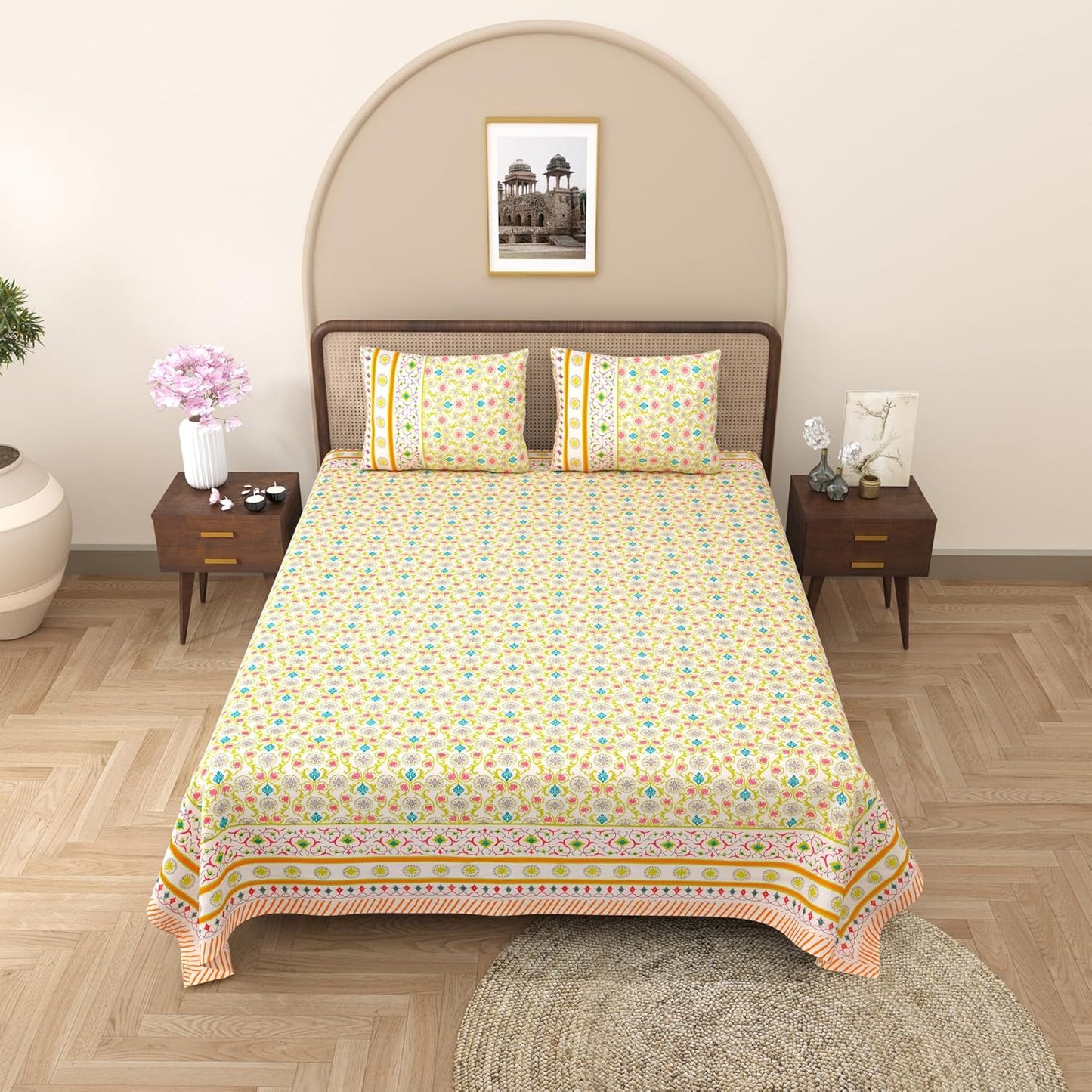 cotton bedsheet double bed king size