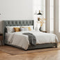 Curious Lifestyle Sheesham Wood King Size Bed Cot Bed Furniture Upholstered Double Bed for Bedroom Living Room Home (Grey Finish) Visit the STRATA FURNITURE Store