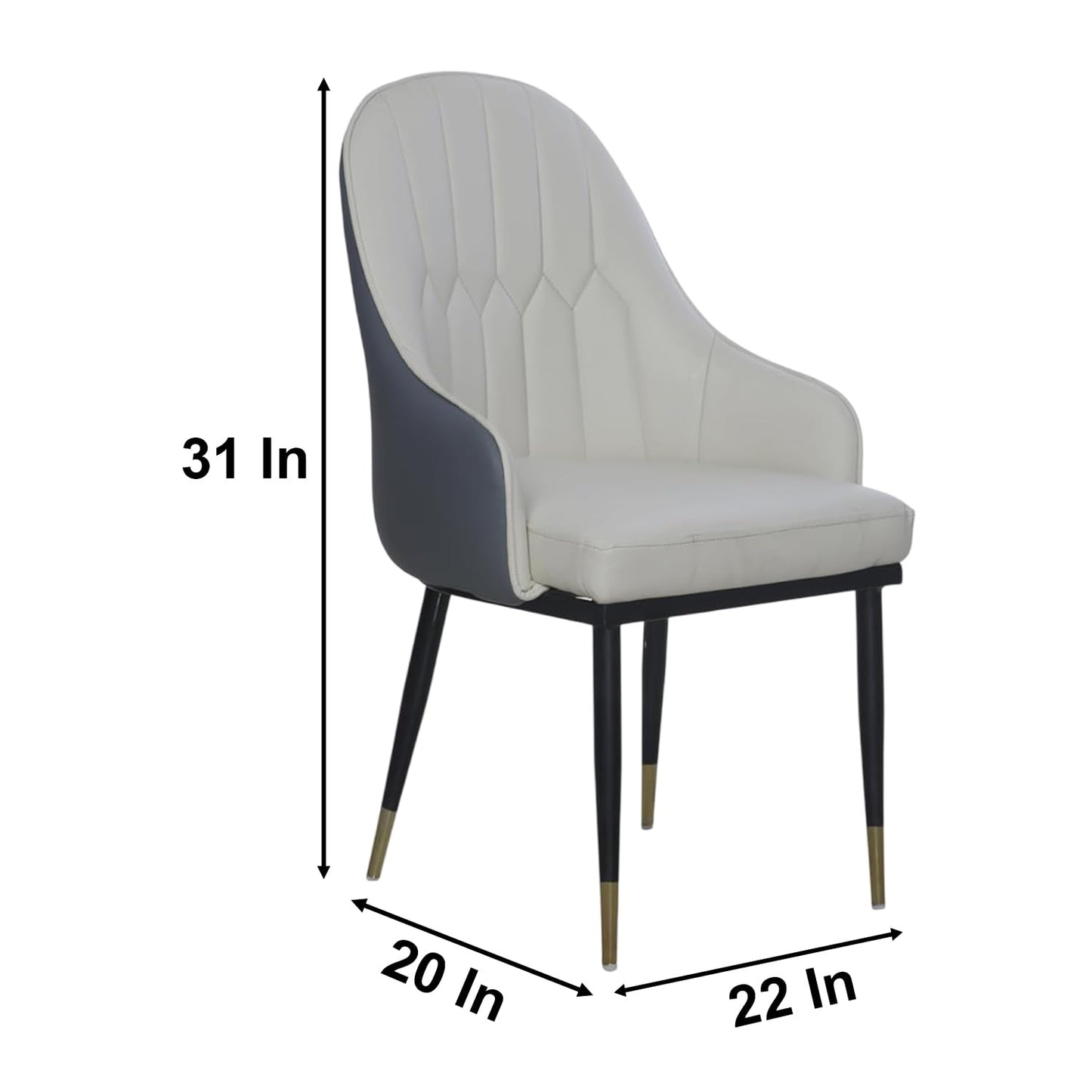 Stylish accent chair with PU leather seat and sturdy metal legs