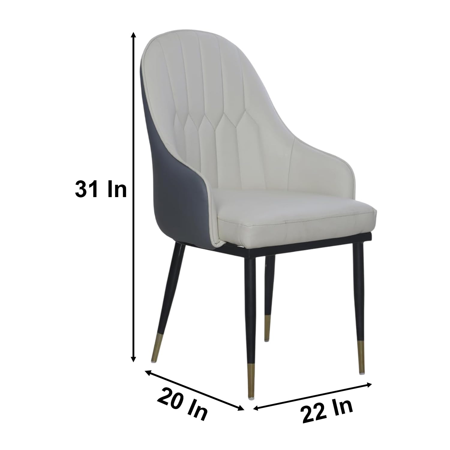 Stylish accent chair with PU leather seat and sturdy metal legs