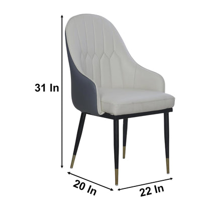 Stylish accent chair with PU leather seat and sturdy metal legs