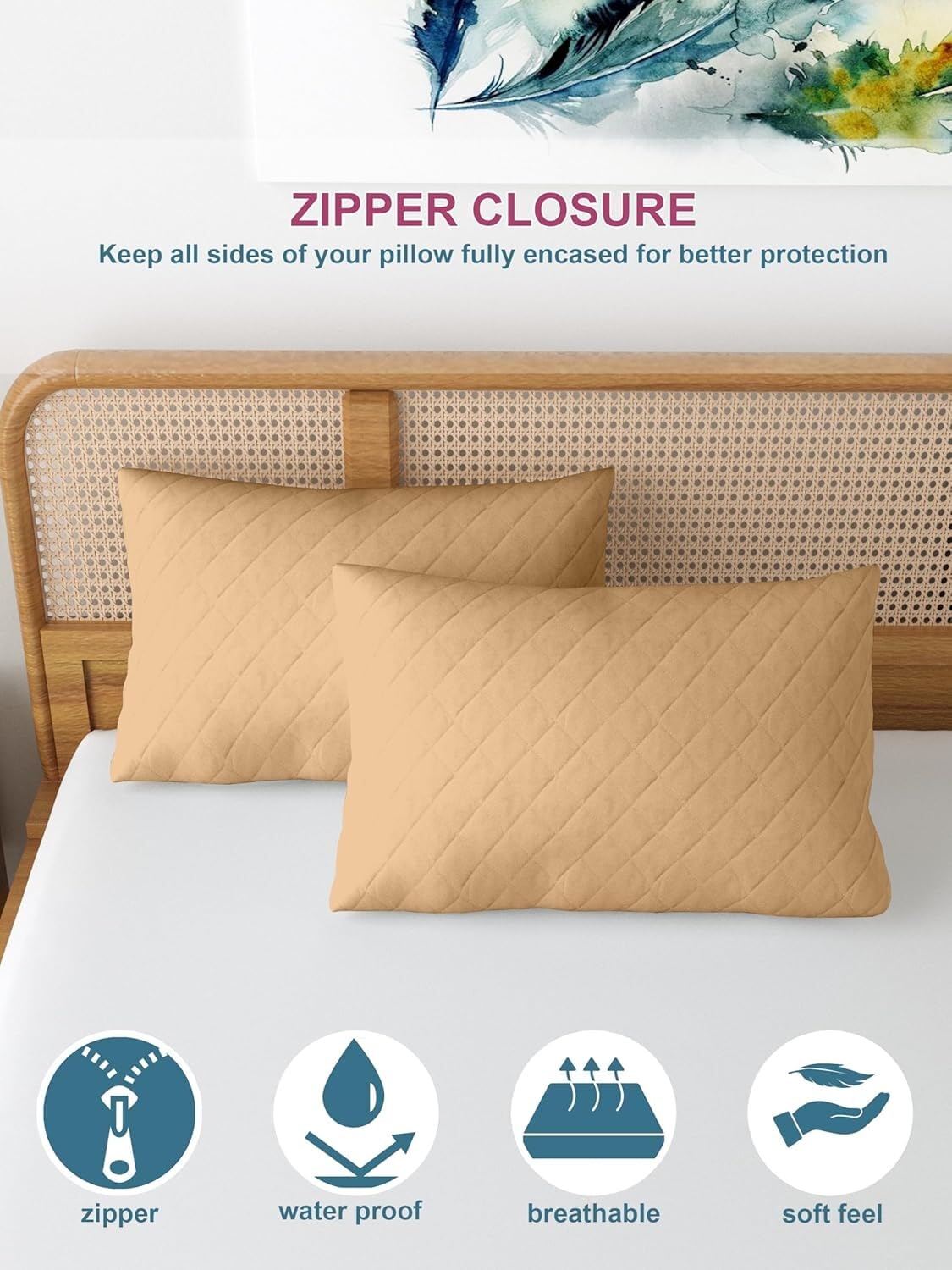 Allergen-safe waterproof pillow covers