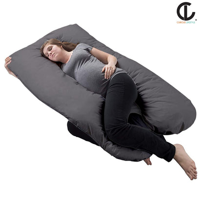 Side sleeper pregnancy pillow placed on mattress