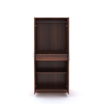 Compact wooden almirah with shelves and drawer