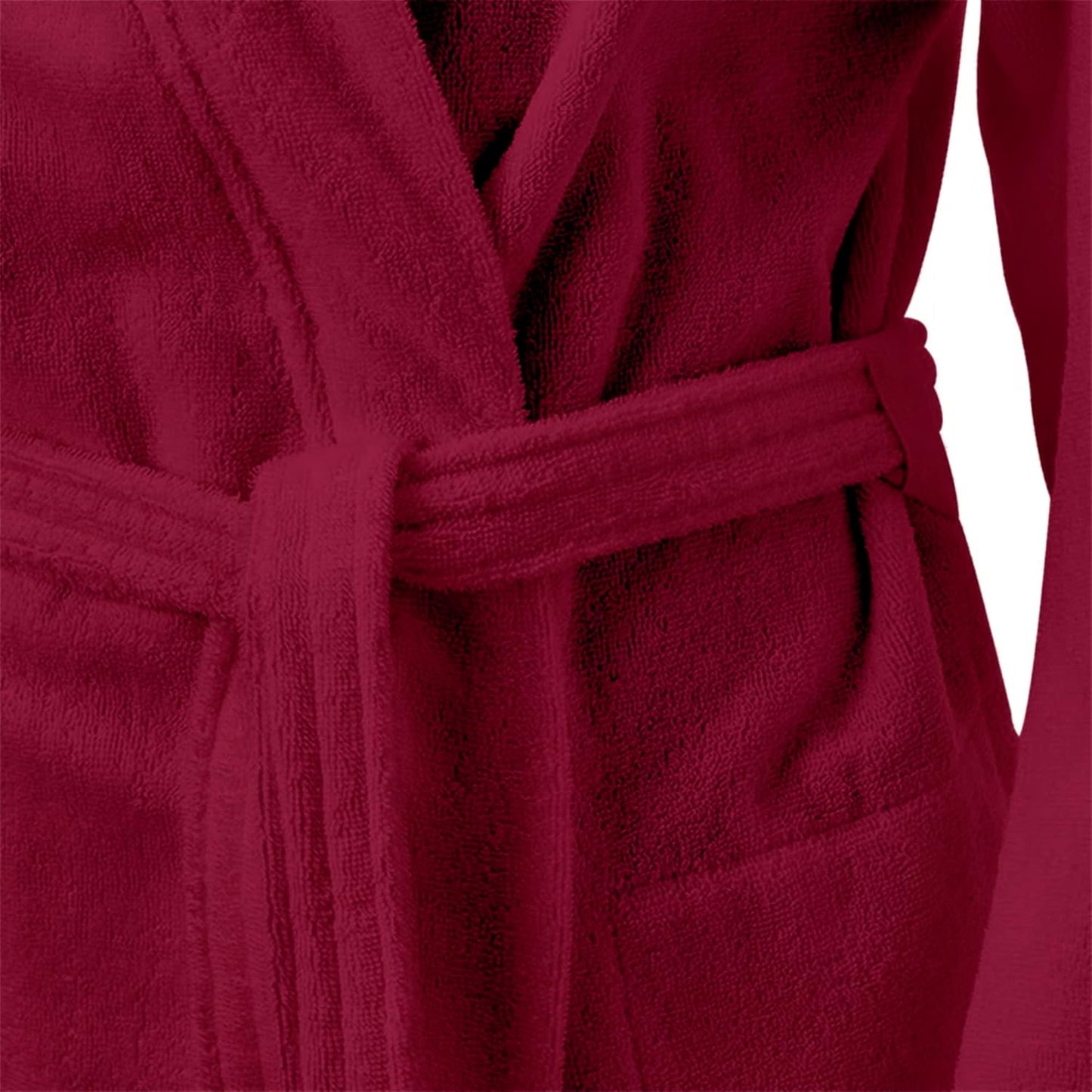 Soft 100% Cotton Terry Luxury Bathrobe in Wine Color
