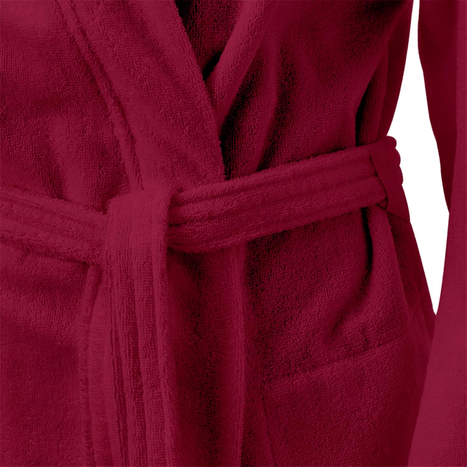 Soft 100% Cotton Terry Luxury Bathrobe in Wine Color