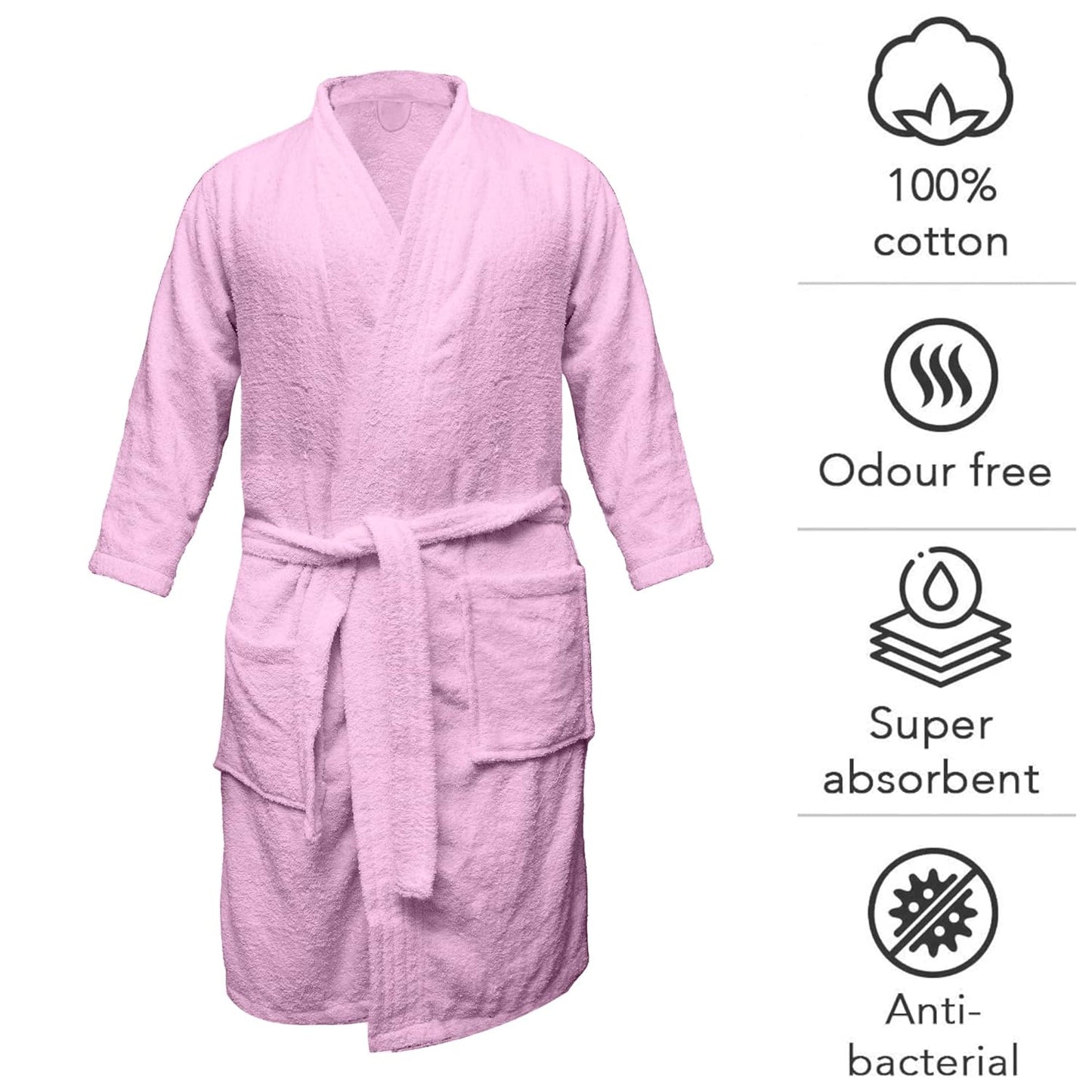 Soft Absorbent Cotton Bathrobe Brown