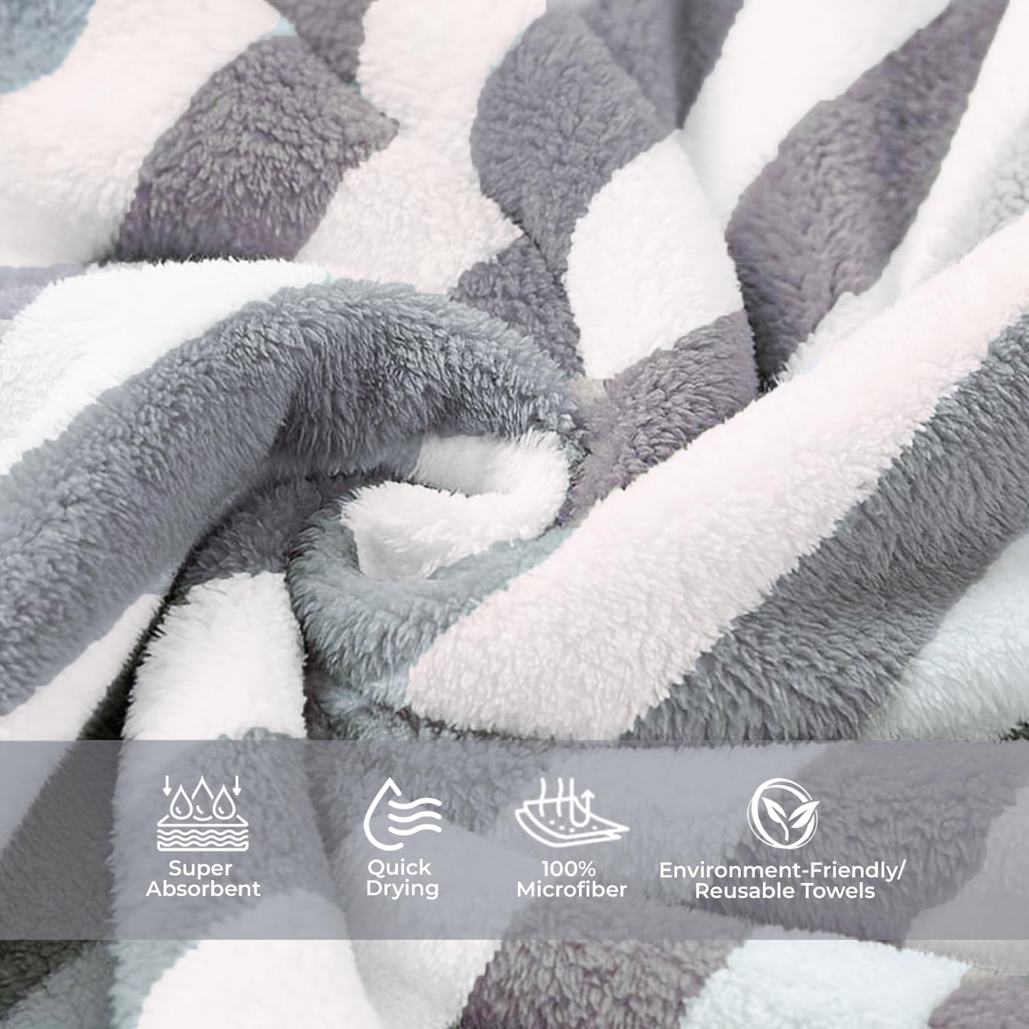 Quick absorbent microfiber bath towel