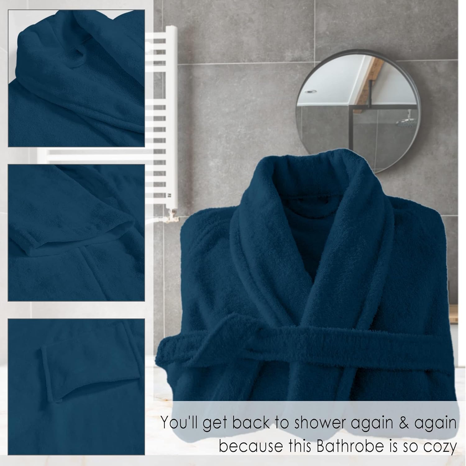 100% Cotton Terry Brown Unisex Robe