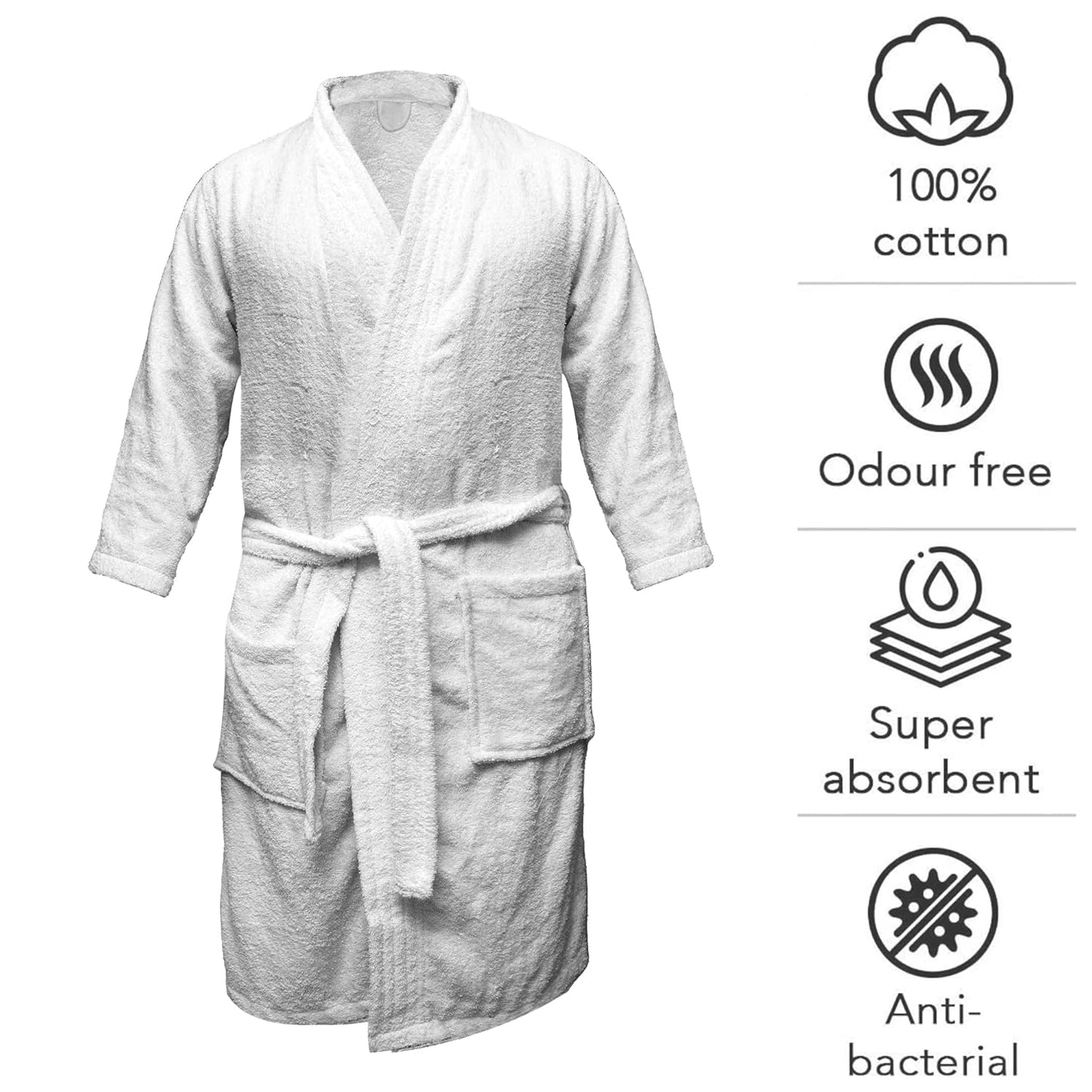 White Absorbent Cotton Robe Curious Lifestyle