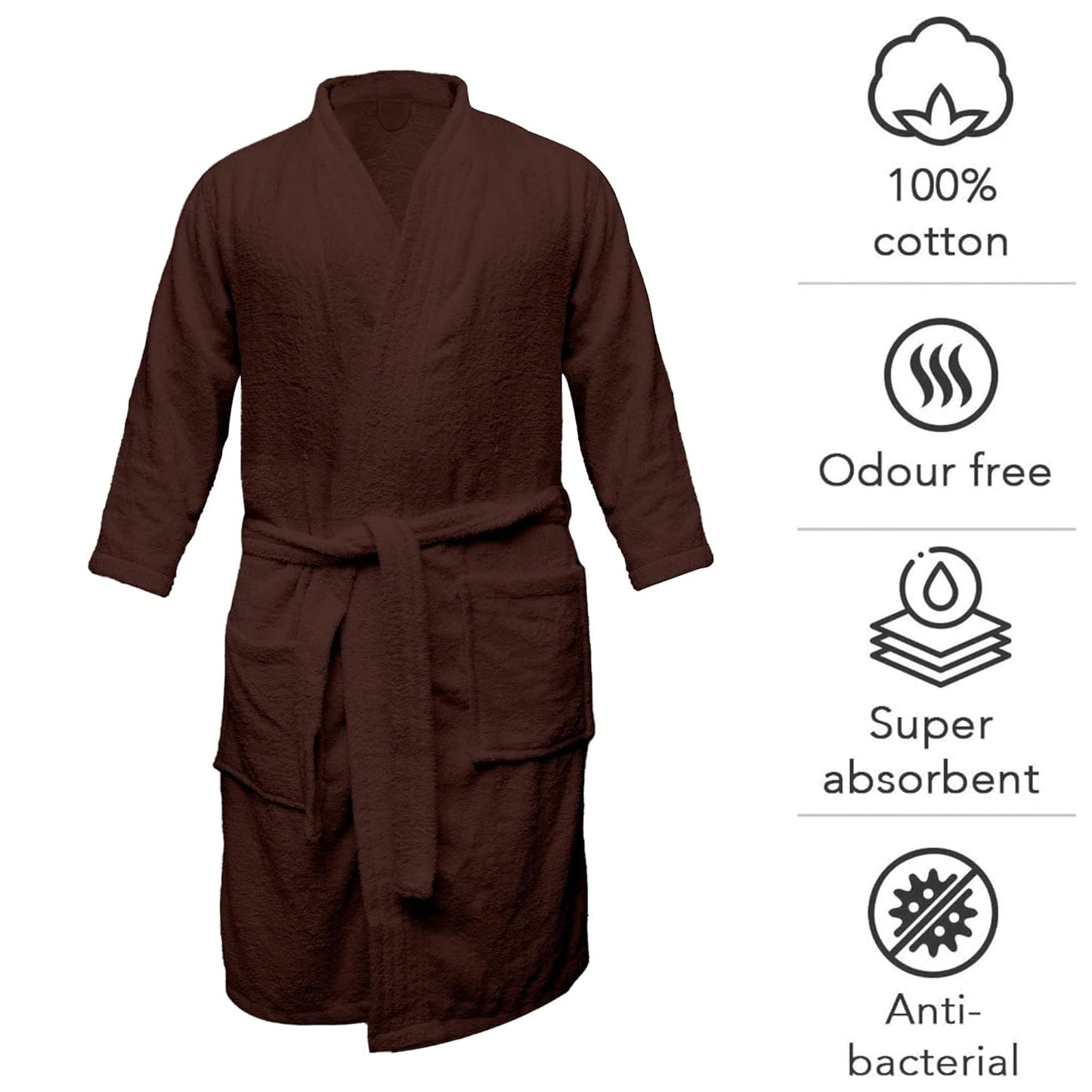 Double-Sided Terry Cotton Robe with Belt