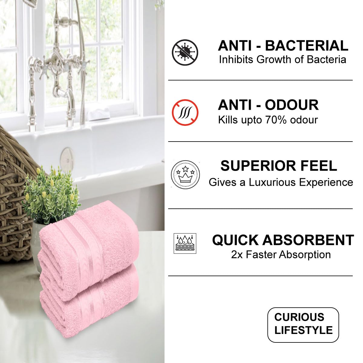 Fluffy cotton towel set – grey color 600 GSM fabric